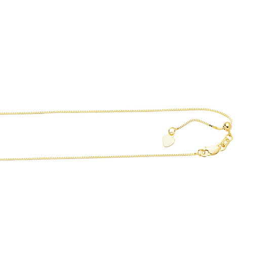 Royal Chain 10K Gold 0.68mm Adjustable Box Chain 015ABOX