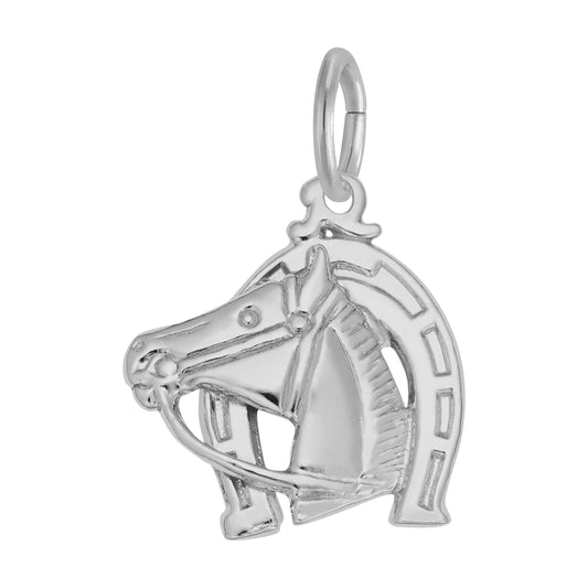 Horse Head with Horseshoe Charm