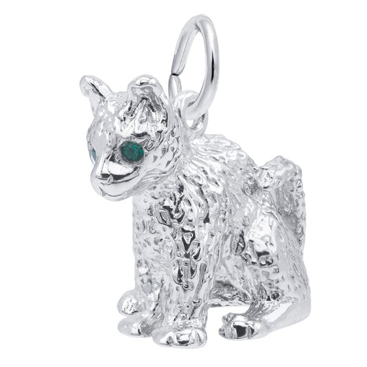 Elegant Cat Charm with Colorful Stones for Pet Lovers 0176