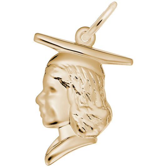 Personalized Female Graduate Head Charm - Custom Graduation Gift 0178