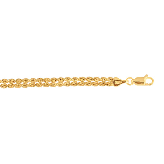 Royal Chain 10K Gold Weaved Rope Bracelet 021HDB
