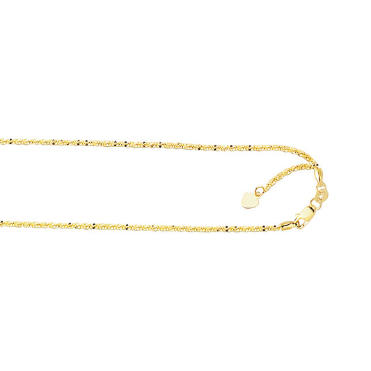 Royal Chain 10K Gold 1.2mm Adjustable Sparkle Chain 025ASC