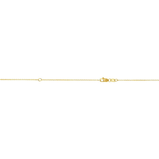 Royal Chain 10K Gold 0.87mm Extendable Diamond Cut Cable Chain 025ELCAB