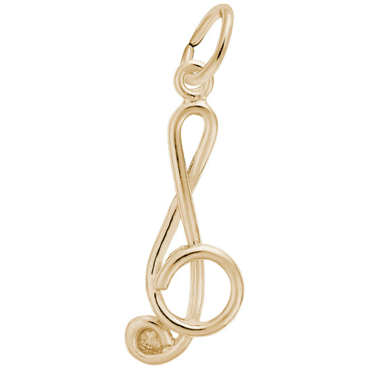 Treble Clef Charm for Music Lovers - Elegant Silver Pendant 0292