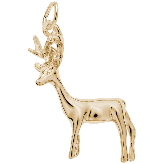 Elegant Buck Deer Charm for Animal Lovers - Rembrandt Charms 0338
