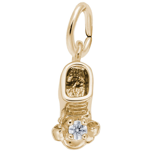 April Baby Bootie Charm - Adorable Keepsake for Newborns 0473-004