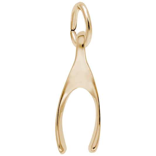 Small Wishbone Charm for Good Luck in Gaming & Life 0676
