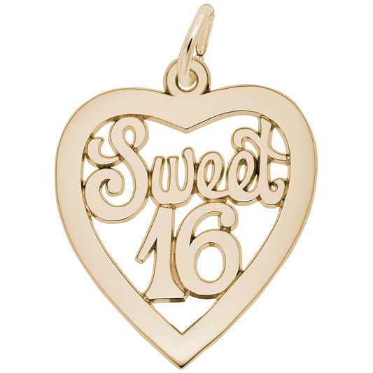 Sweet 16 Open Heart Charm - Celebrate Milestones in Style 0682