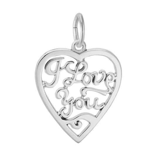 I Love You Open Heart Charm