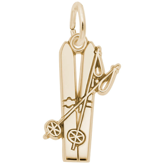 Flat Skis Charm for Skiing Enthusiasts - Rembrandt Charms 0709