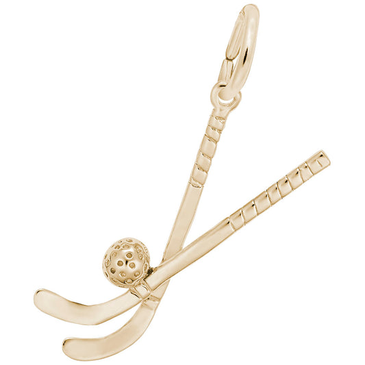 Field Hockey Sticks with Ball Charm - Sports Jewelry Accessory 0712