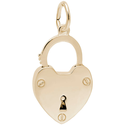 Heart Lock Charm - Elegant Silhouette Disc for Personalized Jewelry 0719