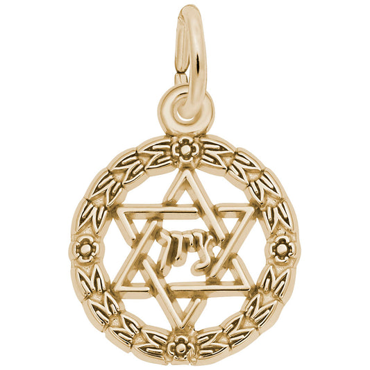 Star of David Wreath Charm for Religious Occasions & Gifts 0777