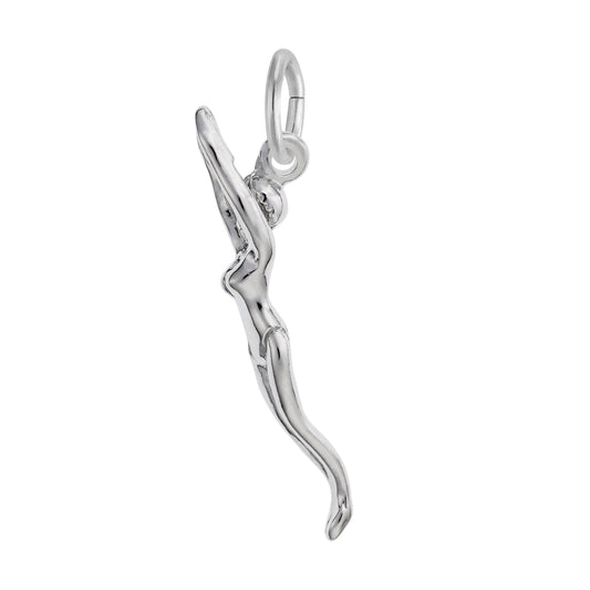 Diving Female Swimmer Charm