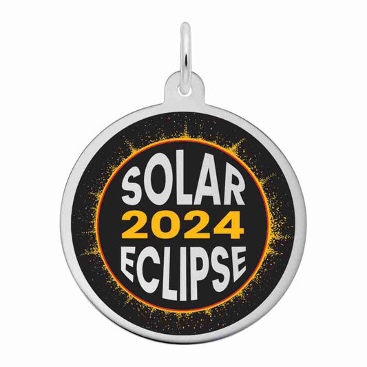 2024 Solar Eclipse Painted Charm - Custom Engravable Jewelry 1015