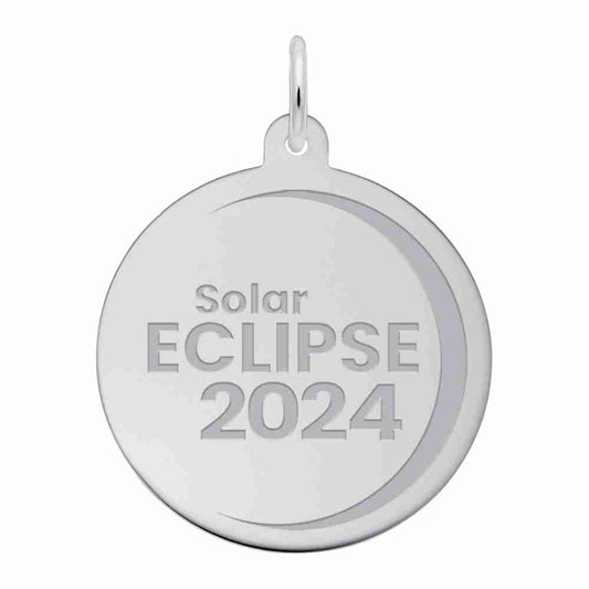 2024 Solar Eclipse Engraved Charm - Customizable Keepsake Jewelry 1016