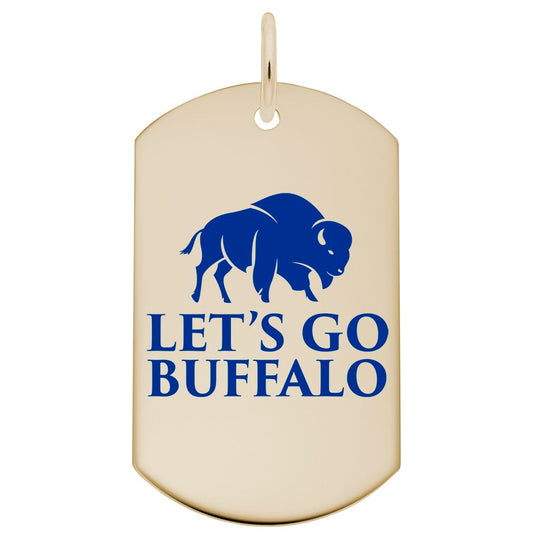 Painted Let's Go Buffalo Dog Tag - Travel Charm for Pets 1069