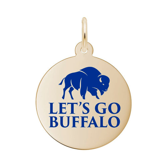 Painted Let's Go Buffalo Disc Charm for Travel Lovers 1071-001