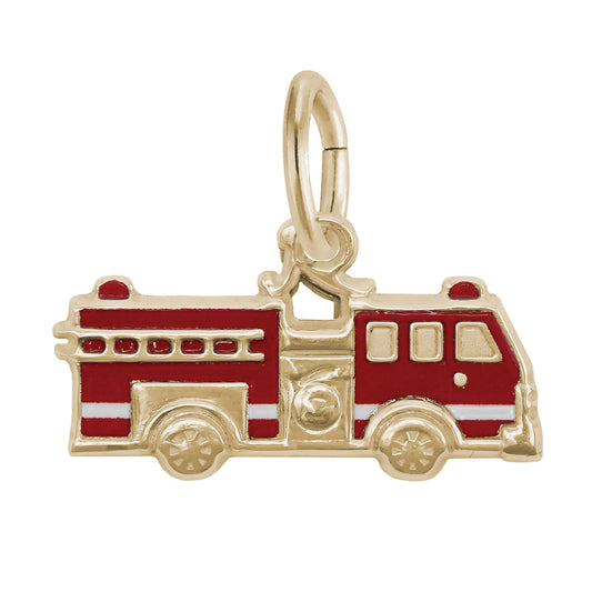 Painted Fire Truck Charm
