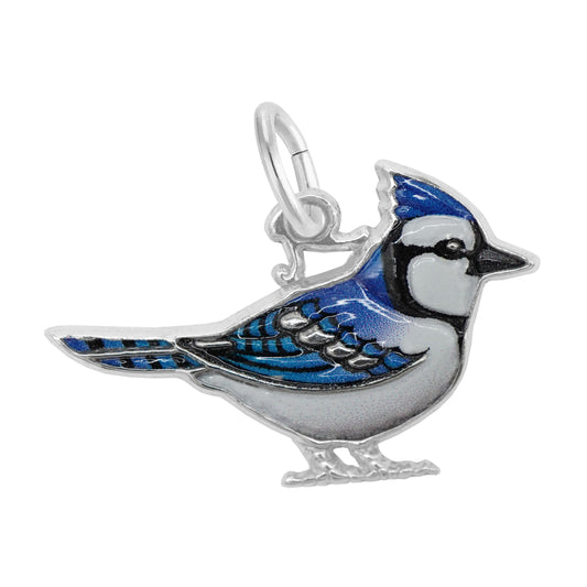 Painted Blue Jay Charm