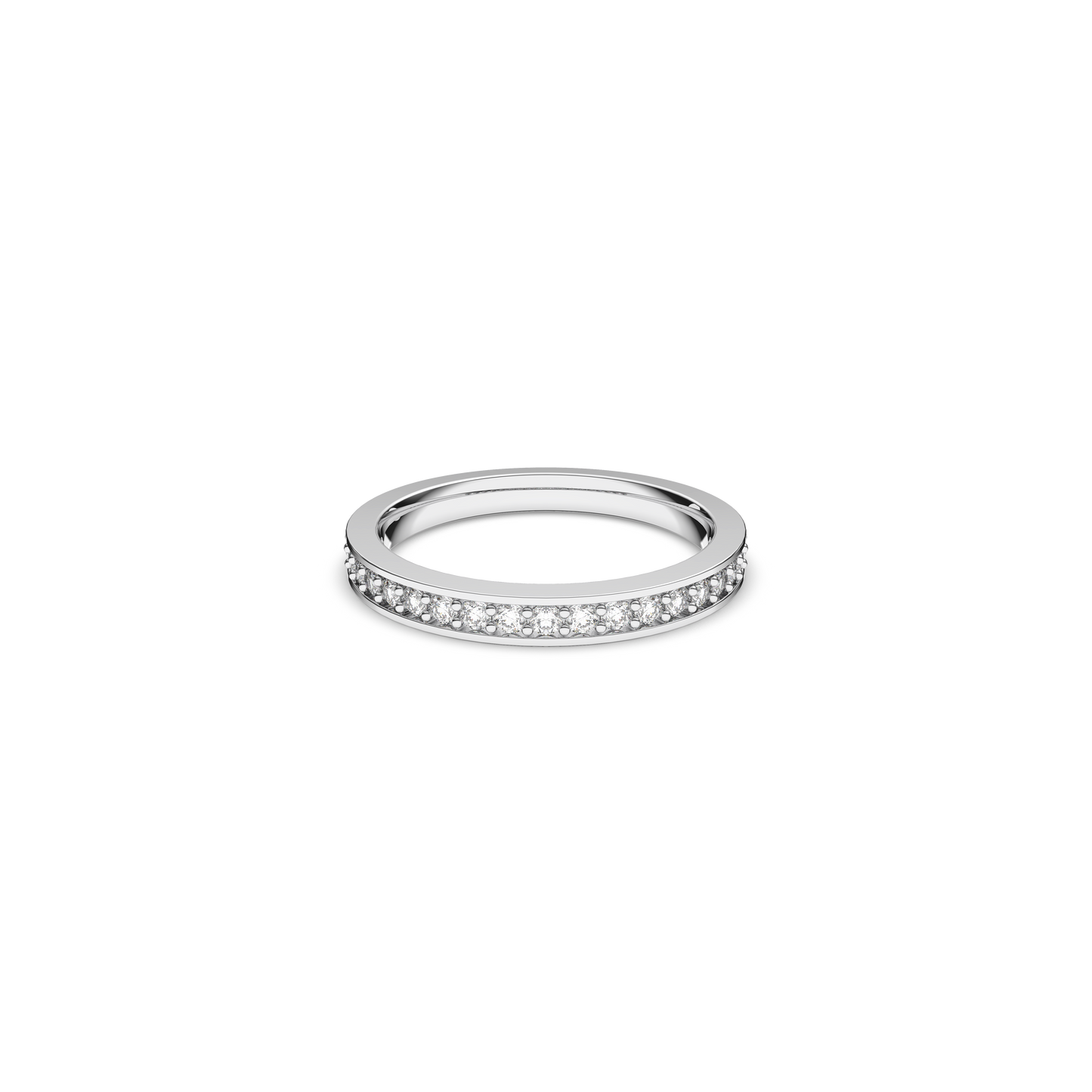 Swarovski Matrix ring, White, Rhodium plated