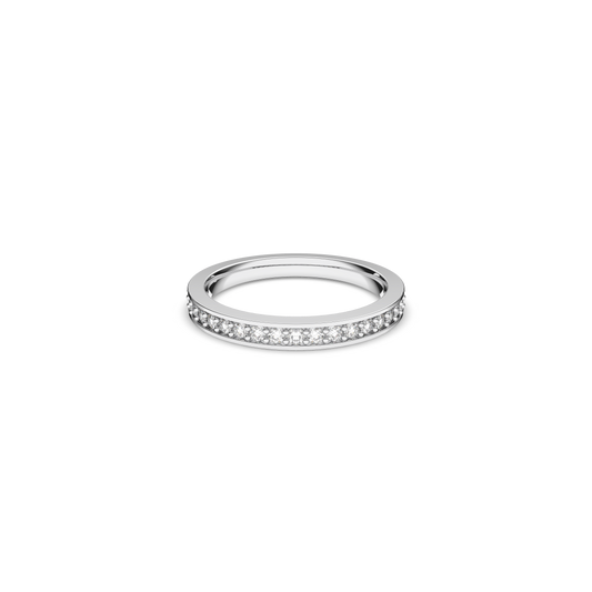Swarovski Matrix ring, White, Rhodium plated