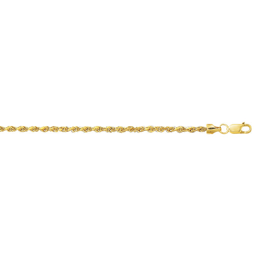 Royal Chain 10K Gold 2.0mm Diamond Cut Lite Rope Chain 116HSR
