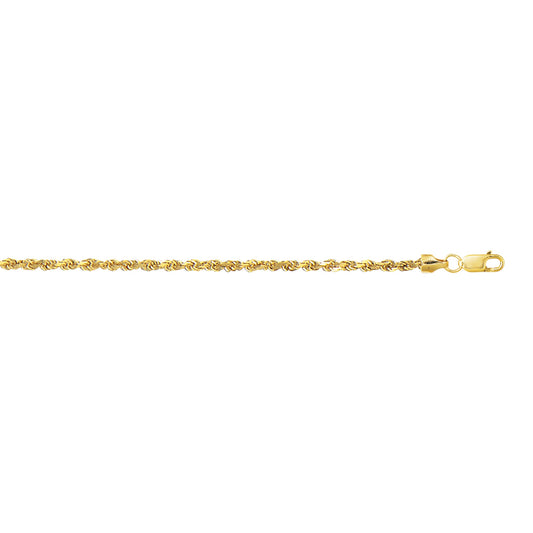 Royal Chain 10K Gold 2.5mm Diamond Cut Lite Rope Chain 118HSR