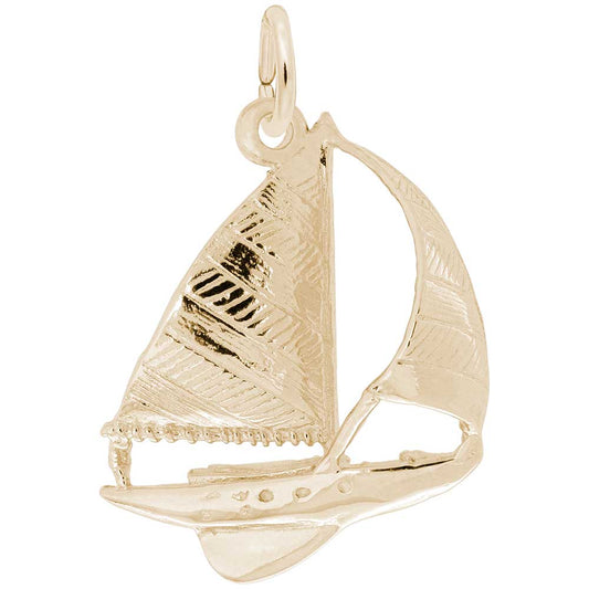 Large Sailboat Charm - Nautical Jewelry for Ocean Lovers 1208