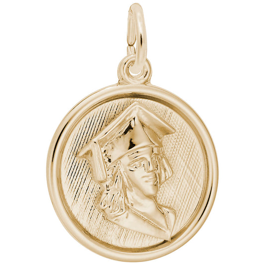 Personalized Female Graduate Disc Charm - Custom Graduation Gift 1215