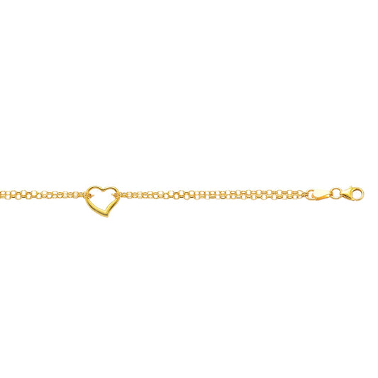 Royal Chain 10K Gold Polished Heart Anklet 123ANK