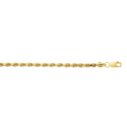 Royal Chain 10K Gold 3.2mm Diamond Cut Lite Rope Chain 123HSR