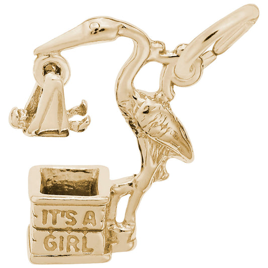 It's a Girl Stork Charm - Celebrate Newborns & Family Love 1252
