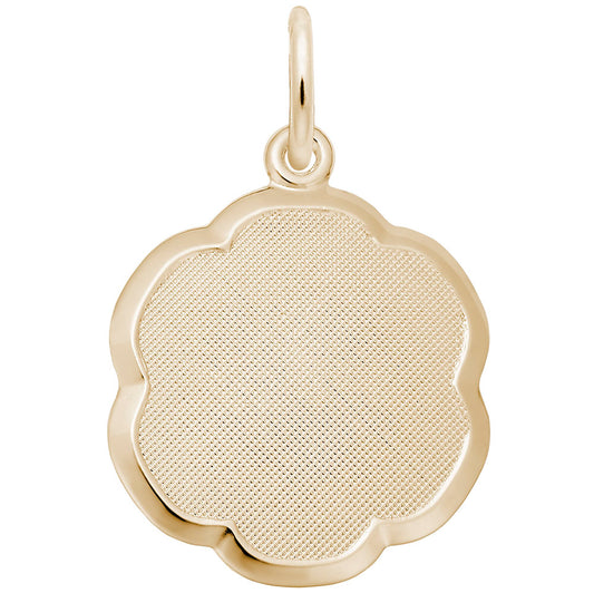 Personalized Blank Scalloped Disc Charm for Custom Engraving 1330