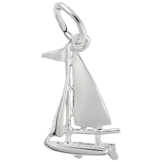 Small Sloop Sailboat Charm