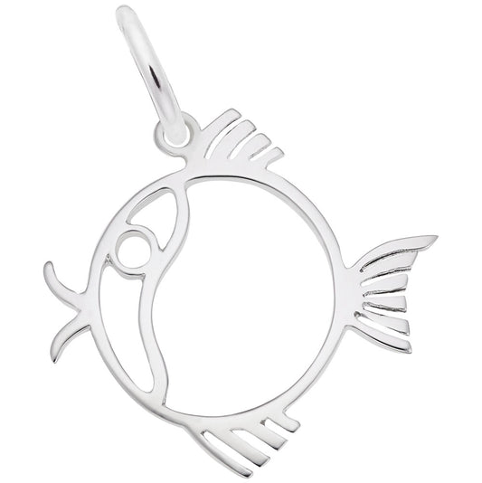 Flat Fish Charm - Nautical Sea Life Jewelry for Ocean Lovers 1502