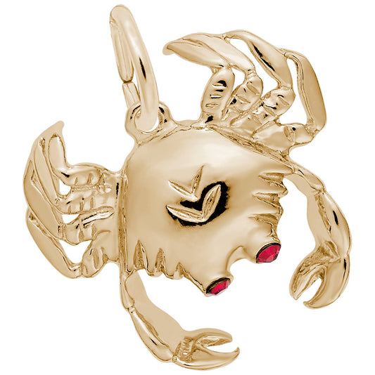 Crab with Stones Charm - Nautical Sea Life Jewelry Accessory 1516