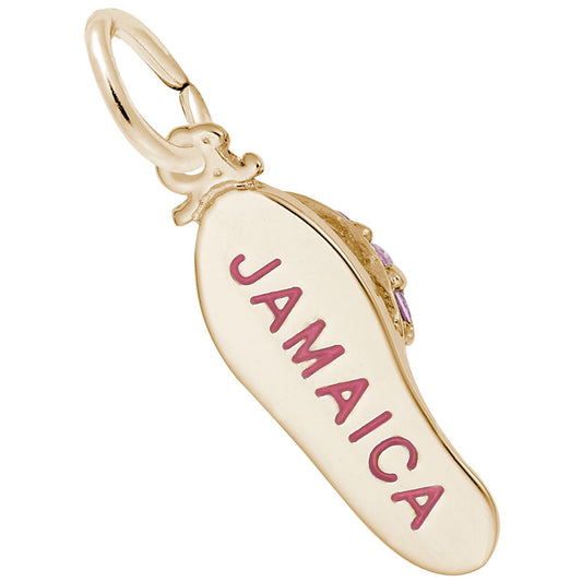 Jamaica Sandal Charm with Stones - Travel Island Jewelry 1519