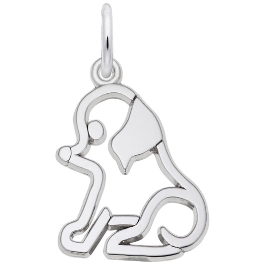 Flat Sitting Dog Charm