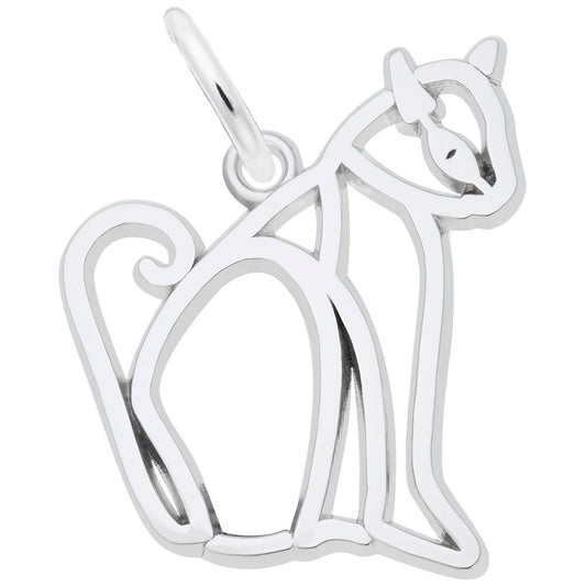 Flat Sitting Cat Charm
