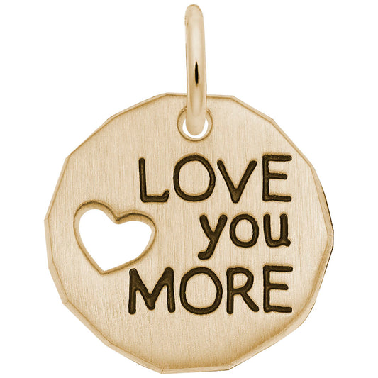 Love You More Tag Charm - Personalized Symbolic Jewelry Gift 1558