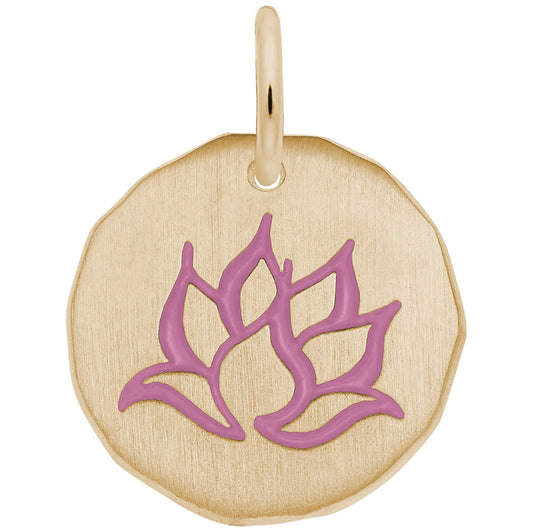 Lotus Flower Tag Charm - Elegant Symbol of Peace & Rebirth 1562