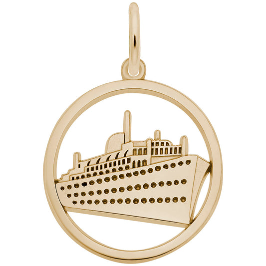 Elegant Ringed Cruise Ship Charm for Nautical Jewelry Lovers 1594
