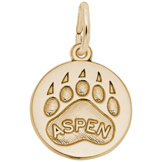 Aspen Bear Paw Print Charm - Unique Animal Jewelry Gift 1602