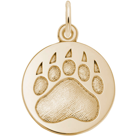 Whistler Bear Paw Print Charm - Unique Animal Jewelry Gift 1618