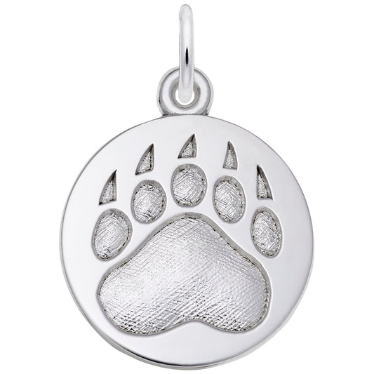 Whistler Bear Paw Print Charm - Unique Animal Jewelry Gift 1618