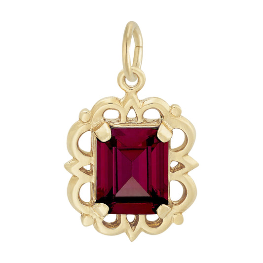 Pendant Birthstone Series - 14K White Gold, 01 January Gold