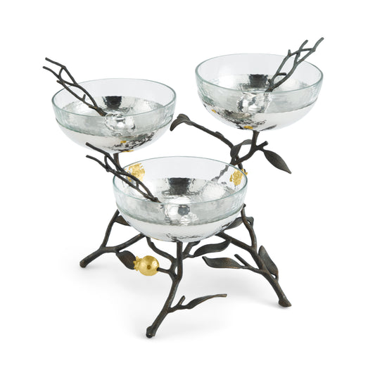 POMEGRANATE GLS TRP BWL SET