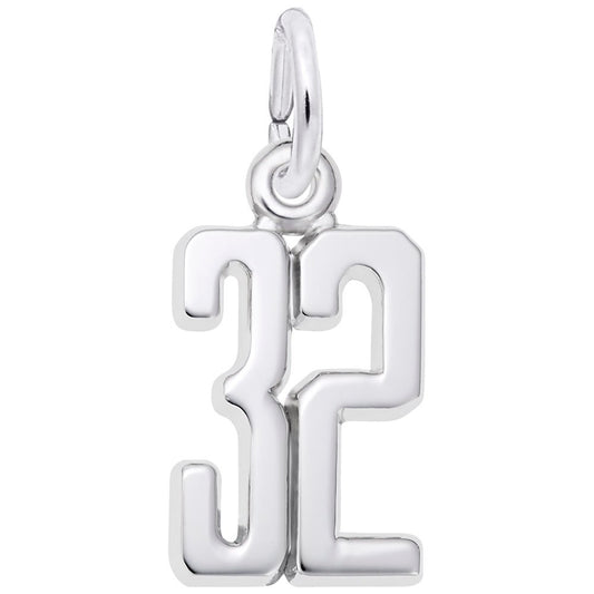 Personalized 'That's My Number' 32 Charm - Customizable Jewelry 1762-032