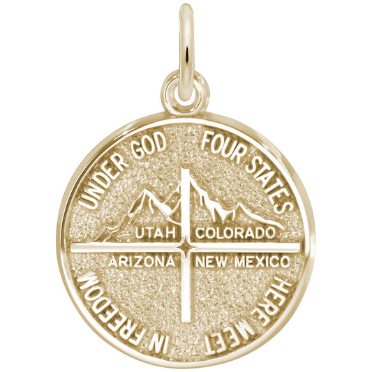 4 States Disc Charm - Arizona Travel Souvenir Jewelry Gift 1785